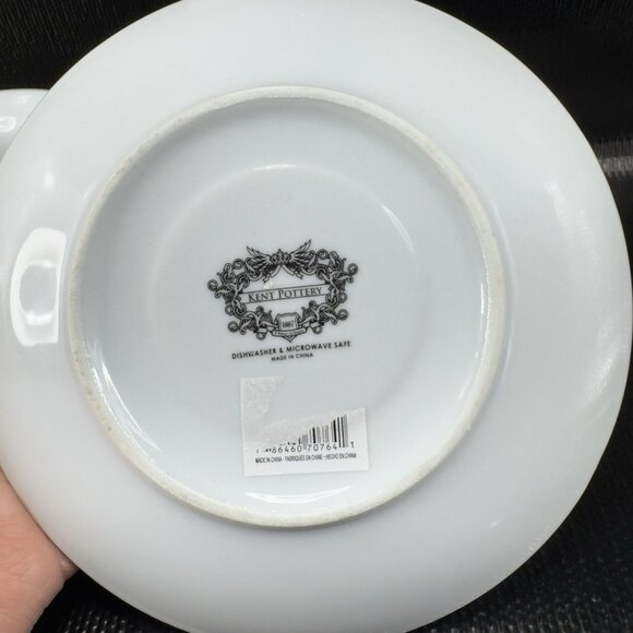 Kent Pottery Fine Porcelain Teacup And Saucer Set Floral Pattern 12oz Yellow VTG - Picture 6 of 10